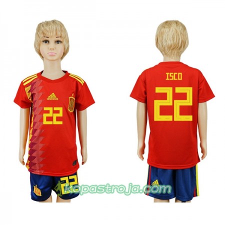 Billiga Fotbollströjor Spanien Isco 22 Barn WM 2018 Hemma tröja